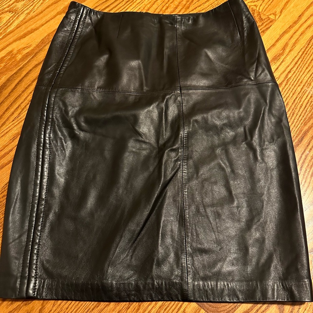 Boss leather skirt- brown